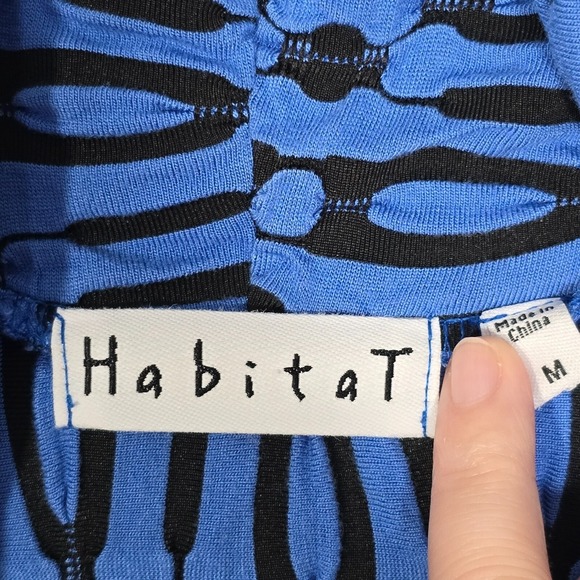 Habitat Open Cardigan Womens Medium Blue Textured Stretch Sweater Office Preppy - Picture 4 of 12